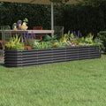 Garden Bed: Large Metal Flower Box Steel Planter for Outdoor Vegetable Herb - Galvanized Raised Garden Planters