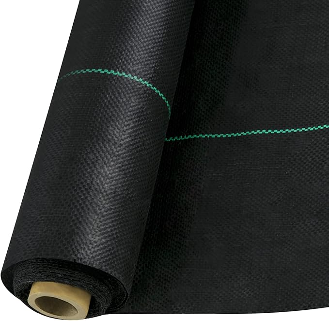 Happybuy 3FTx300FT Weed Barrier Landscape Fabric Heavy Duty 3.2OZ Woven Weed Blocker Gardening Mat Garden Weed Control Fabric Geotextile Drainage Fabric Driveway Fabric Landscaping Ground Cover