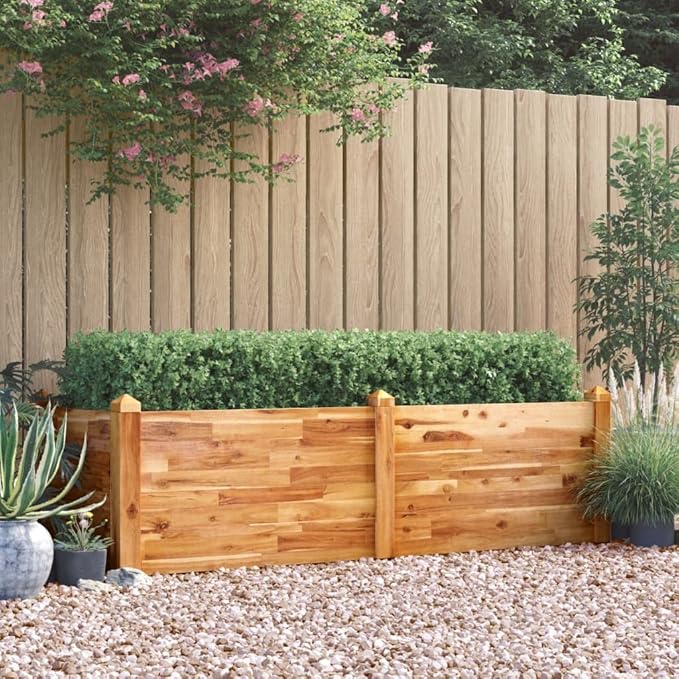 Garden Raised Bed 6.7x23.6x17.3 Solid Wood Acacia20.8 KG363448
