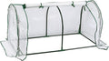 Garden Elements Indoor/Outdoor Metal Frame Plastic Covered Cloche Round Tunnel Greenhouse with Mesh Vents White Mini 47”