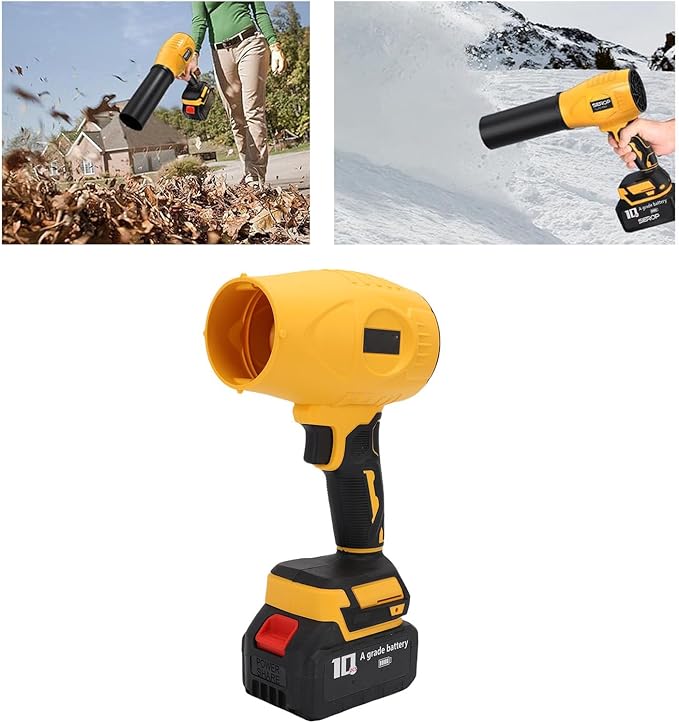 Leaf Blower Cordless Handheld 800000 RPM Rechargeable with Extended Nozzle and 2 Batteries Lightweight Electric for Car Drying and Patio (US Plug)