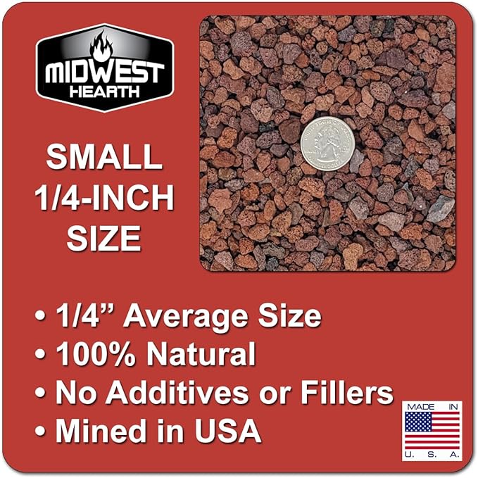 Red Lava Rocks for Plants Natural Horticultural Volcanic Rock (1/4 Size) (Mined in USA) (10-lb Bag)