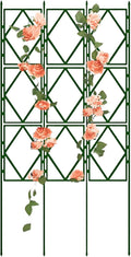 Garden Trellis for Vertical Plants Climbing Outdoor Plants Trellis Foldable Plant Trellis for Flowers &amp Potted Plants Foldable Rose Climbing Frame - Green(W60xH180CM(2.0x5.9FT))