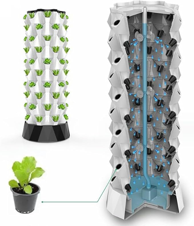 48/64/80Holes Hydroponic Growing s - Aeroponic Tower Garden with Self-Watering - Vertical Grow Tower for Indoor Gardening - Grow Fruits &amp