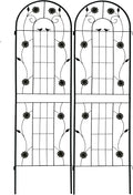 2/4 Pack Metal Garden Trellis for Climbing Plants Outdoor Flower Support Plant Trellis for Roses Vines Vegetables Patio Decor Practical(Black2 Pack)