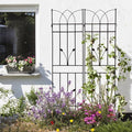 Sturdy Metal Garden Trellis for Climbing Plants – Rust-Resistant Outdoor Plant Support for Vines Roses and Flowers (2 Pack-Black)