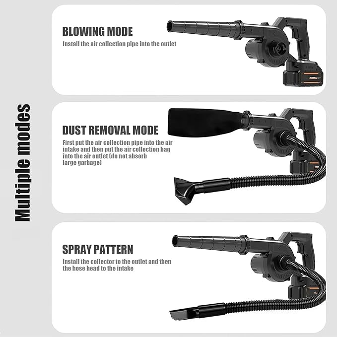 2-in-1 Blower&amp Suction Air Blower Electric Leaf Blower Brushed Dust Sweeper for Home Garden Pet Hair