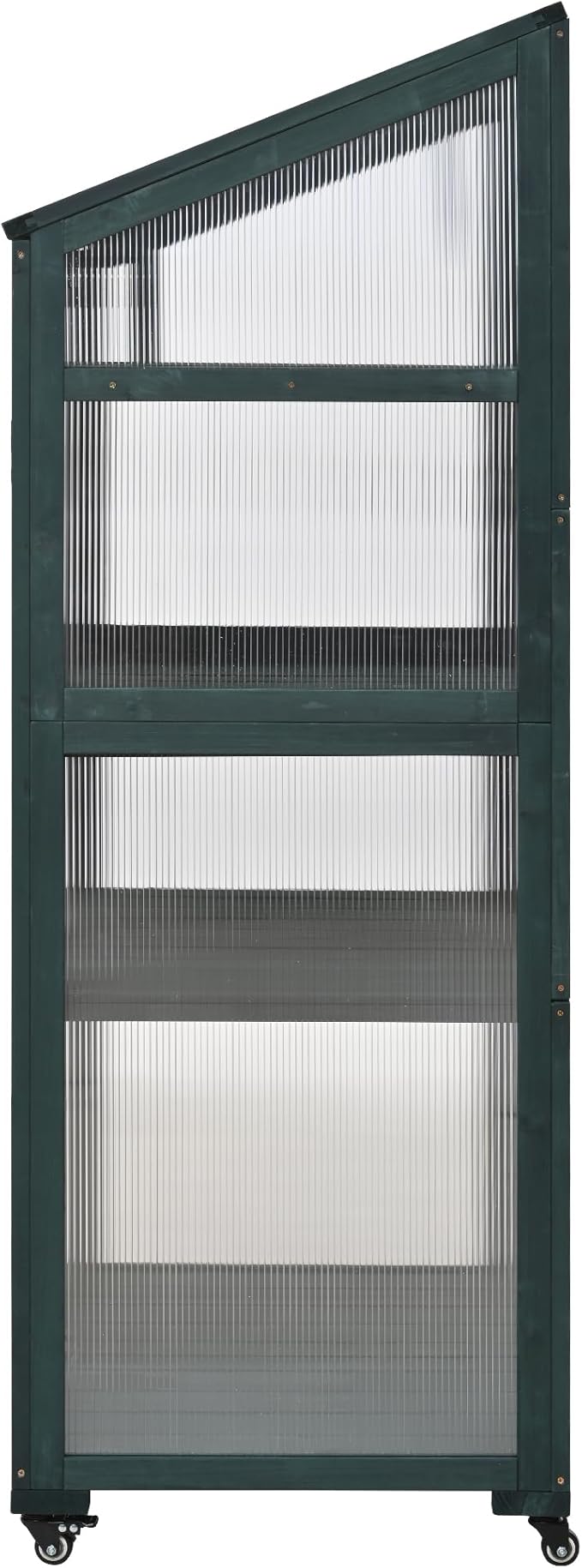 Polibi Wooden Greenhouse Cold Frame Portable Greenhouse with Wheels and Adjustable Shelves for Indoor Outdoor Patio Balcony Garden 31.5 Lx22.4 Wx62 H Forest Green