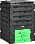 Outsunny Garden Compost Bin 120 Gallon (450L) Garden Composter BPA Free with 80 Vents and 2 Sliding Doors Lightweight &amp Sturdy Fast Creation of Fertile Soil Black
