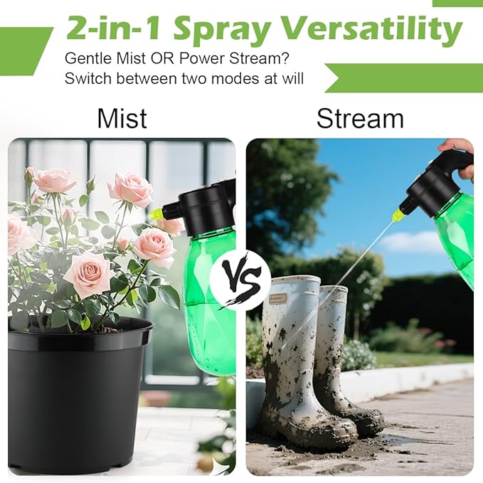 5-Gallon Nursery Pots 5P with 0.5 Gallon/2L Electric Spray Bottle Plant Containers with Drainage Holes Round Sturdy Garden Planters for Indoor/Outdoor Greenery