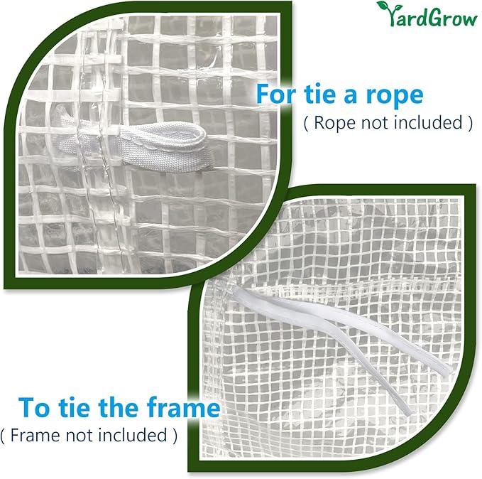 YardGrow 2-Doors Replacement Greenhouse Cover for Larger Walk in Outdoor Yard Plant Gardening Hot House Cover ONLY (12'x7'x7' White)