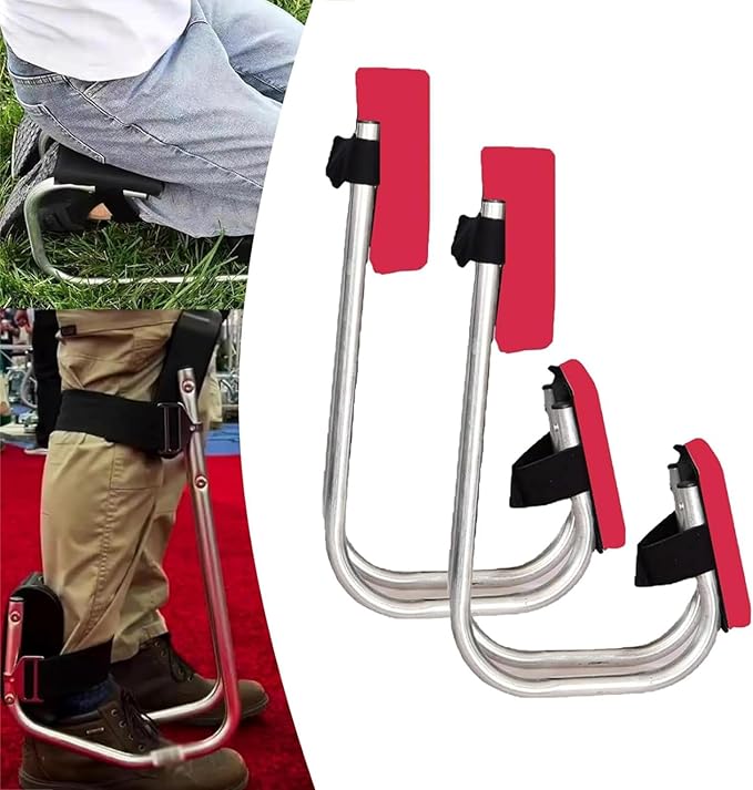 Knee Seat for GardeningKneeling and SeatStrap On Kneeling Device for GardenGardening Knee Pads Saving Tools for Farm Work(2 Pcs-Red)