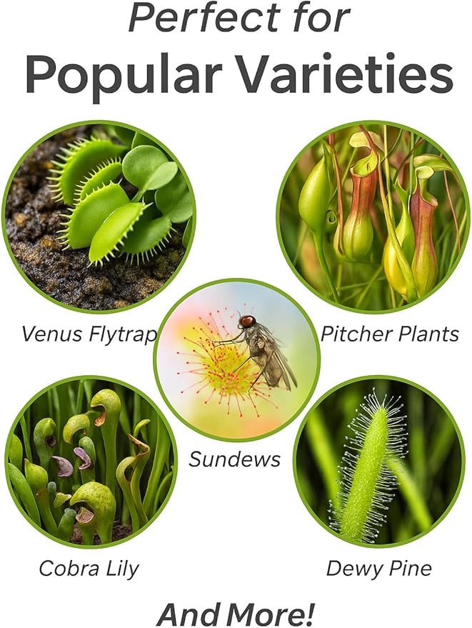 GARDENERA Sphagnum Moss Potting Mix for Carnivorous Plants Moss and Perlite Blend for Potting Venus Fly Traps Sarracenia Pitcher Plants - 75% Sphagnum Moss + 25% Perlite - Made in USA - 3 Quart