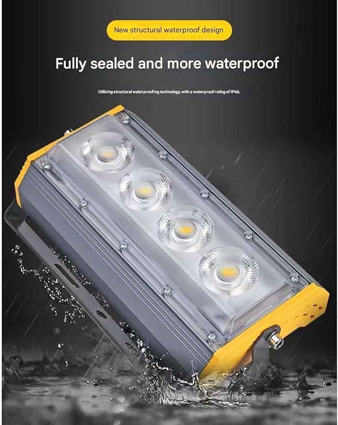 LED Outdoor Waterproof Floodlight Lighting Four-Eyed Courtyard Exterior Wall Advertising Spotlight Waterproof IP66Ground-Mounted Tree Light(Red)