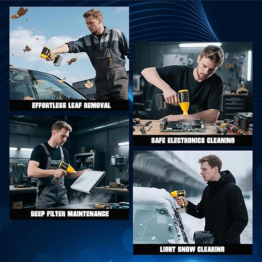 ohyes Air Duster 380W Brushless High-Speed Motor 100000RPM Fit for DeWALT 20v Max Battery Variable Speed Turbo Jet Fan for Jobsite &amp Workshop(Battery not Included)