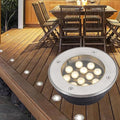 Landscape Light - 85-265V Round Underground Lights Outdoor Recessed Spot Light IP67 Waterproof Lawn Lamp Garden Underground Lamp LED Flood Lights Beam Spotlights(Yellow18W(85-265v))