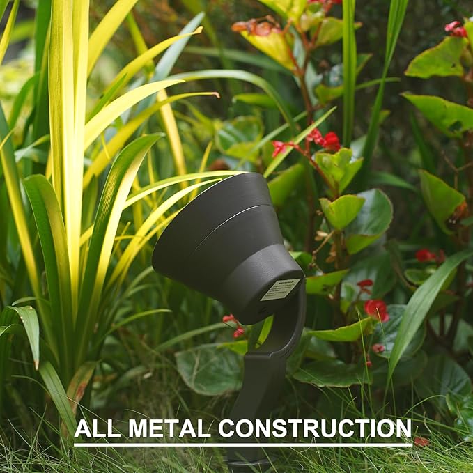 GOODSMANN RGBW Low Voltage LED Landscape Spotlight 3000K/6000K White Light 12W 12V-15V Outdoor Lights 9 Lighting Modes Color Changing Aluminum Housing Spot Lights for Garden Yard