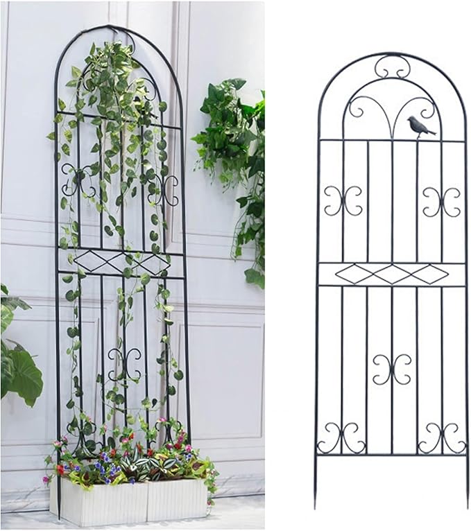 Garden Trellis for Climbing Plants 180cm 200cm. Rustproof Metal Garden Flower Trellis Cucumbers Support Plant Support Netting(200cm(79in)A)