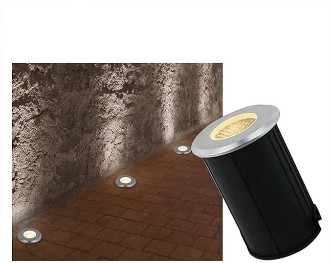 Recessed Underground Light - Outdoor Led Underground Light No Glare Landscape Lighting Spotlight Ip67 Waterproof Garden Lights Led Decking Lights Apply to Stairs TER-Yellow Light-3W12V