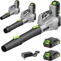 STEELITE 21V Cordless Leaf Blower 150 MPH 600 CFM High-Performance Airflow Lightweight Electric Blower for Lawn Care Patio Cleaning Leaves &amp Dust Includes 2 x 2.0Ah Batteries - Green