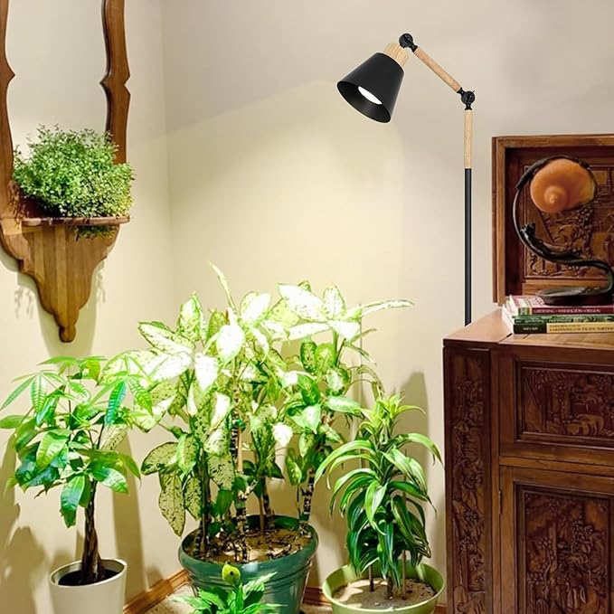 HMVPL Grow Lights for Indoor Plants Full Spectrum Plant Lights for Indoor Growing with 20W COB Grow Light Blub 4/8/12H Timer Standing Tall Grow Lamp for Middle Large Plants(75'' Height Adjustable)