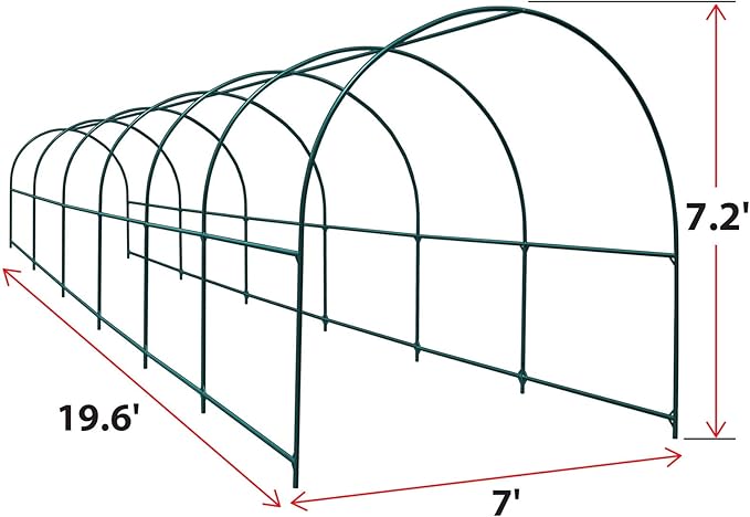 BenefitUSA Large Walk-in Garden Plant Arch Greenhouse Replacement Frame for Flowers/Fruits/Vegetables/Party (19.6 x 7 x 7.2ft)