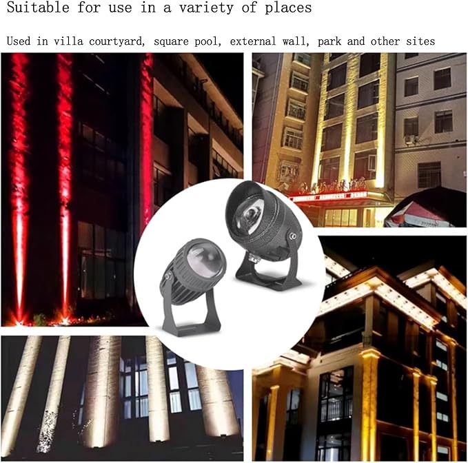 Outdoor Spot Lights - Long Distance Floodlight 10W Rotating Narrow Spotlight Led Beam Light IP65 Waterproof Wall Washer Outdoor Architectural Wall Lamp LED Landscape Lighting(BlueB-(AC85-265V))