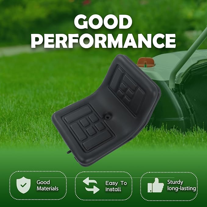 ALL-CARB Universal Compact High Back Lawn Tractor Seat with Central Drainage Holes Replacement for Riding Lawn Mowers