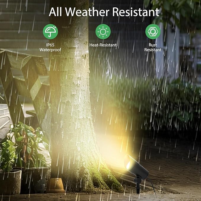 LOTMOS 30W Flag Pole Lights Dusk to Dawn LED Spot Outdoor with 9.68FT Cord 120V Plug in 3000K Warm Light Bullet Landscape Palm Tree Light with Photocell Sensor for Yard Lawn Statue