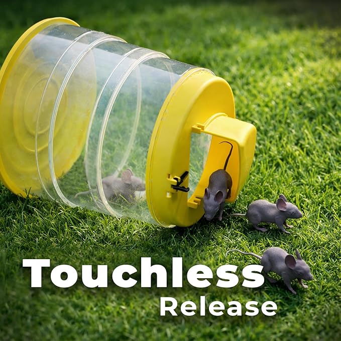 RinneTraps Flip N Slide All-in-One Mouse Trap | Bucket Included | Self-Resetting Humane Live Catch | Made in USA | Indoor &amp Outdoor