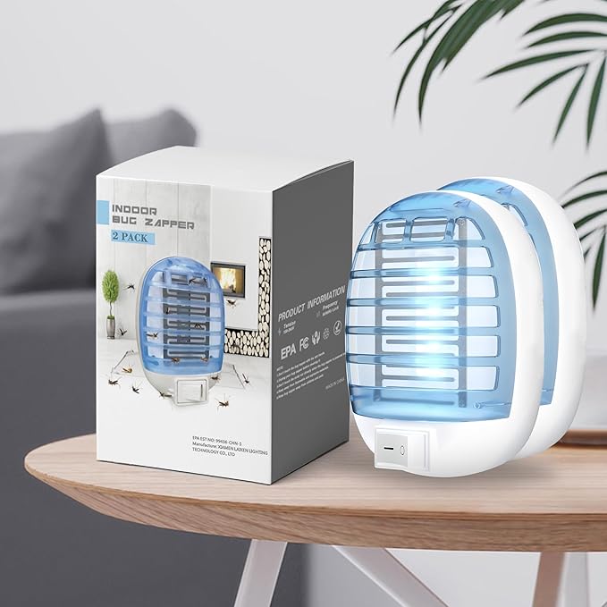 Indoor Bug Zappers Fly Traps for Indoors Insect Traps for Home Mosquito Killer for Kids &amp Pets Home Kitchen Bedroom Baby Room Office (2 Packs)