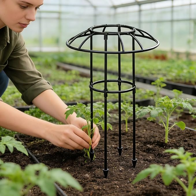 Garden Trellis for Climbing Plants | Vertical Rustproof Stable Vine Supports | Support Cage Umbrella Trellisfor Vine Rose Clematis Vegetable Dragon Fruit Cucumber Hydrangeas Jasmine