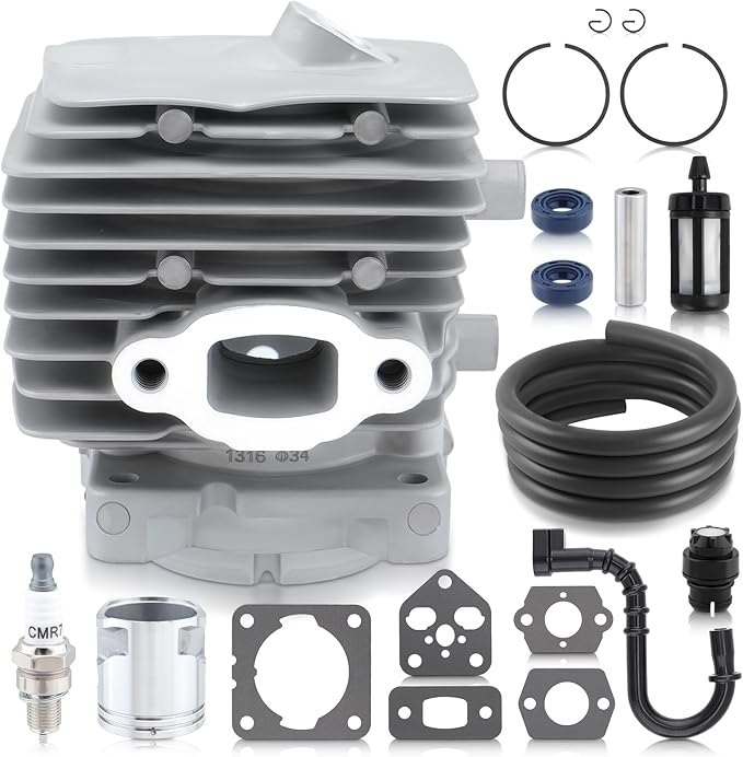 Carbhub BG86 Cylinder Piston Kit for Stihl BG86 BG86C SH86C BR200 SR200 Blower Replace 4241 020 1203 4241 020 1204 with Fuel Line Hose Filter Tank Vent Gasket