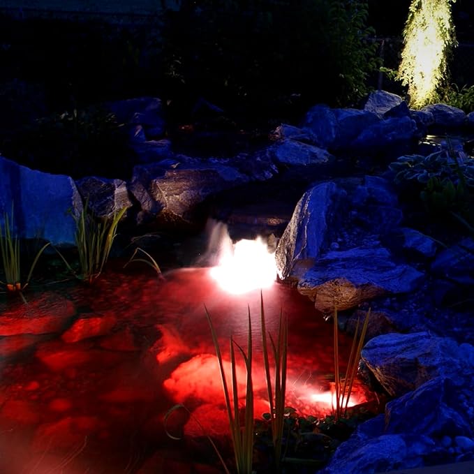 9W LED Underwater Pond Lights Red Lighting Works with 12V AC/DC Stainless Steel Light Fixture with IP68 Waterproof Rating Suitable for Ponds Waterfalls Patio &amp Garden Outdoor Landscape Lighti