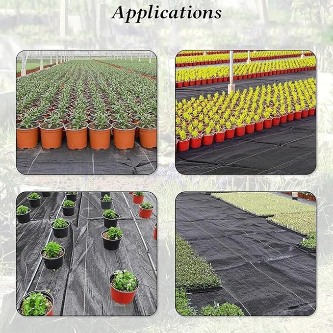 Heavy Duty Weed Barrier Landscape Fabric Garden Stakes Block UV Tear Resistant Ground Cover Mat Control for Agriculture Outdoor (Size : 0.5MX20M)