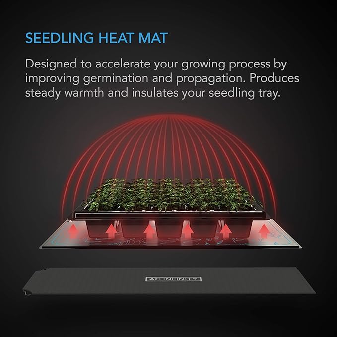 AC Infinity SUNCORE A7 Waterproof Seedling Heat Mat 48 x 20.75 MET &amp UL-Certified Heating Pad for Indoor Gardening Hydroponics Germination Cloning