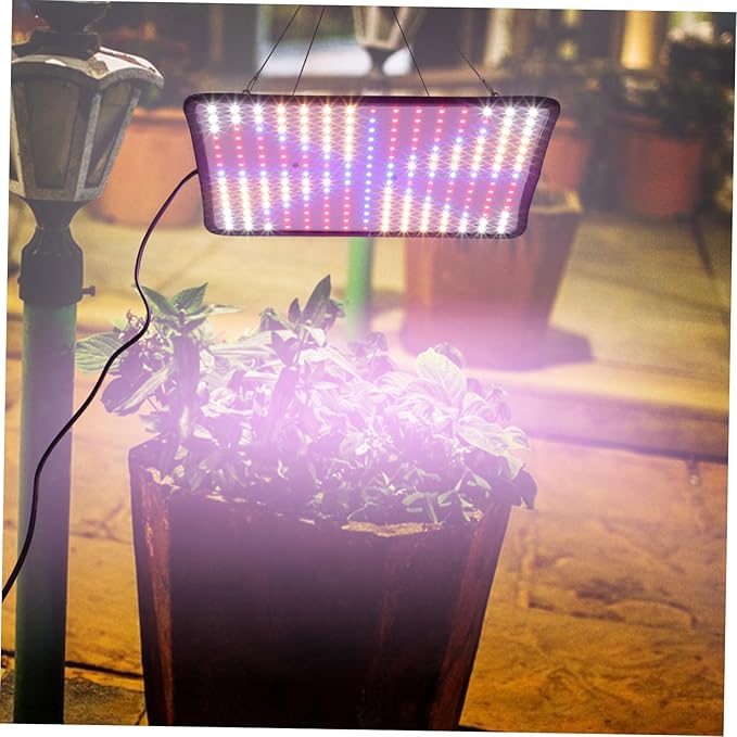 Garneck 225 LED Plant Grow Light Indoor Hanging Grow Lamp Adjustable Chain Ultra-Thin Red for Hydroponic and Household Plants