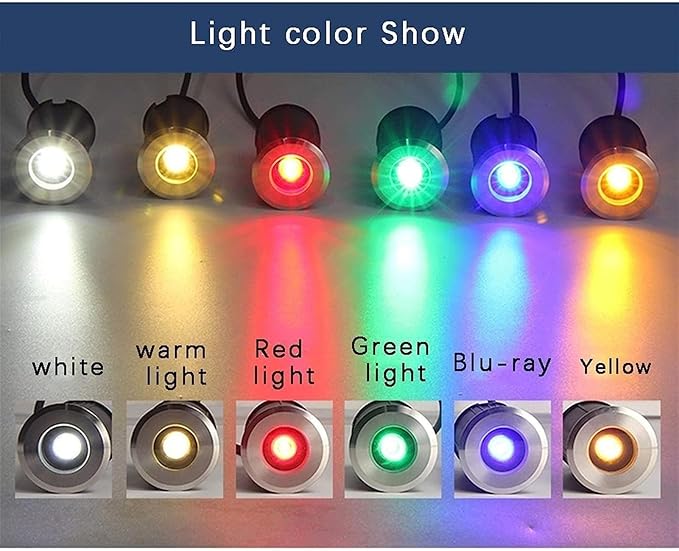 Outdoor Buried Lights Ground LED Landscape Lamp AC 12V Low Voltage Mini LED Underwater Pond Lights IP68 Waterproof 30° Beam Angle Recessed SpotlightGreen Light 3w75mm