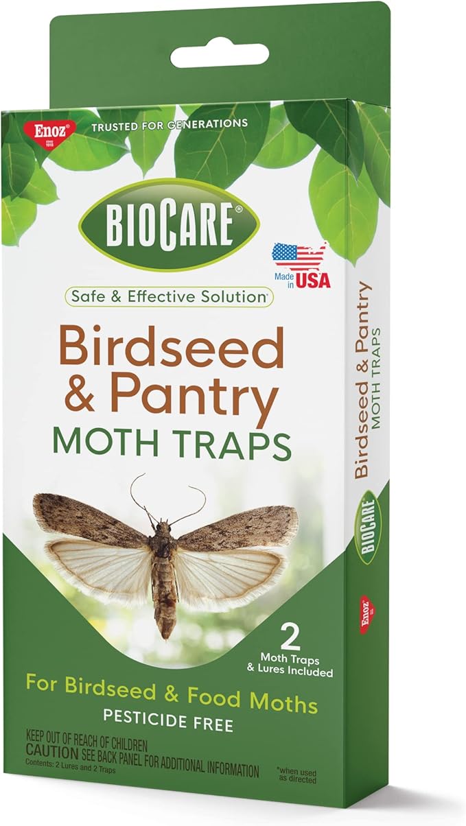Enoz BioCare Birdseed &amp Pantry Moth Traps Attracts and Kills Birdseed &amp Pantry Moths Non-Toxic Pack of 2