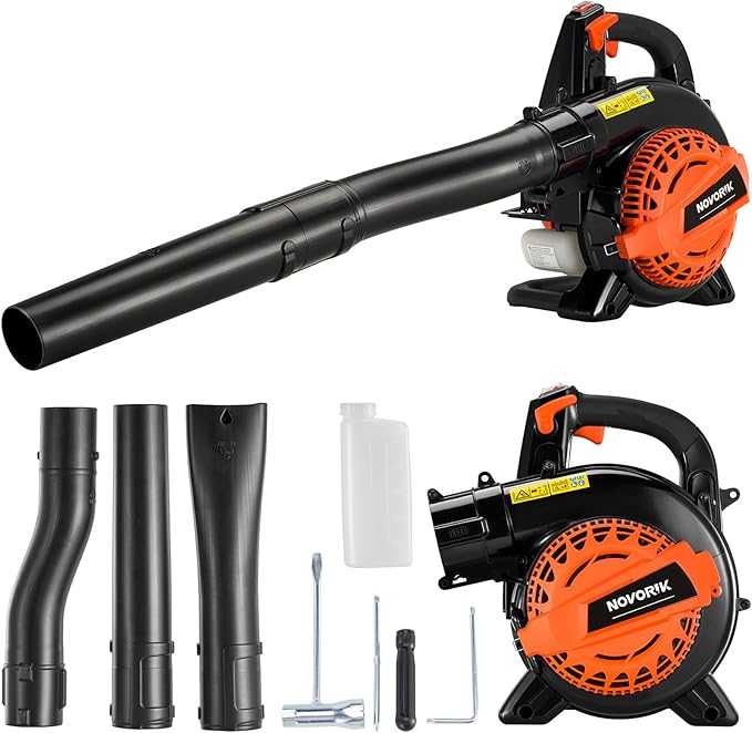 25CC Gas Leaf Blower 420-CFM 150-MPH 2 Cycle Handheld Leaf Blower for Lawn Care Leaf Cleaning and Snow Removal (Orange)