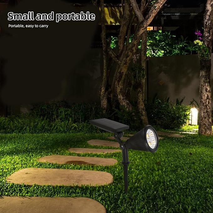 Hemoton Outdoor Waterproof 4led Warm White Powered Lawn Lights with 3 Lighting Modes for Garden Yard Pathway Tree Uplighting