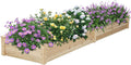 Oakcloud Outdoor 8ft Wooden Raised Garden Bed Planter Box Kit and 4 Garden Bed Fences for Vegetables Fruits Herb Grow Gardening