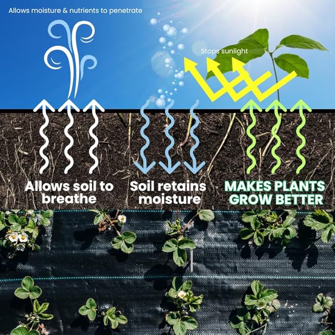 3.75ft x 300ft Weed Barrier Landscape Fabric 3.2oz Heavy Duty Weed ControlWoven Ground Cover for Gardening
