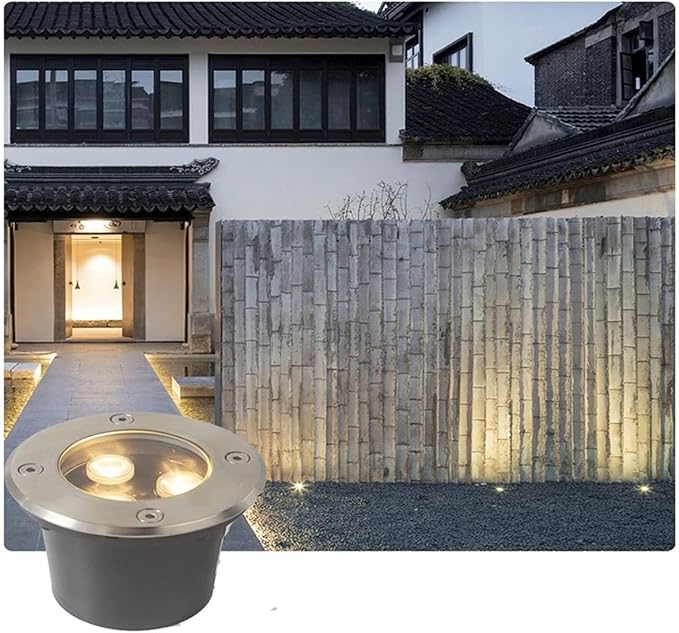 Landscape Lights - Outdoor Buried Lights AC 85-265V Inground Yard Lamp Tempered Glass Outdoor Landscape Lighting IP67 Waterproof LED Recessed Spotlight For Garden Pathway Patio(Warm Light6w)