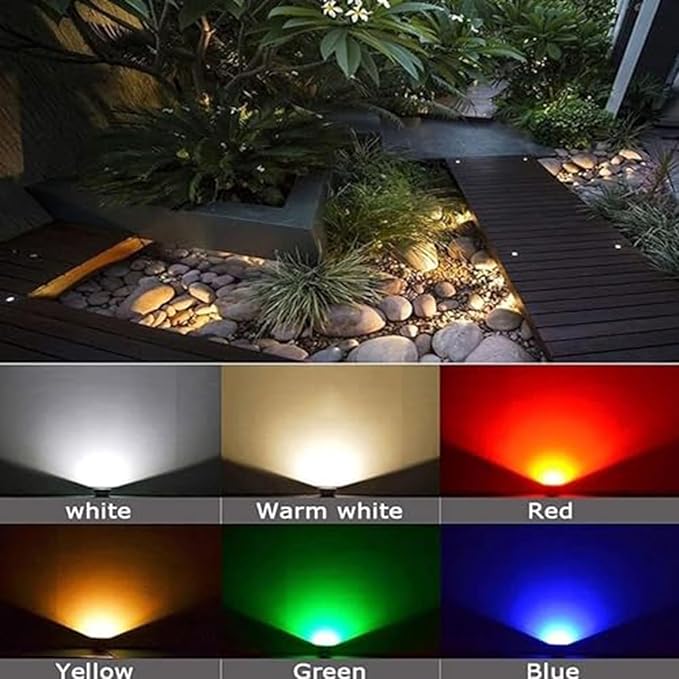 Outdoor Buried Lights - Ground LED Landscape Lamp IP67 Waterproof Recessed LED Spotlight AC85-265V Floor Lamp Round Stainless Steel Garden Lawn Light for Patio Path(Green Light48W)