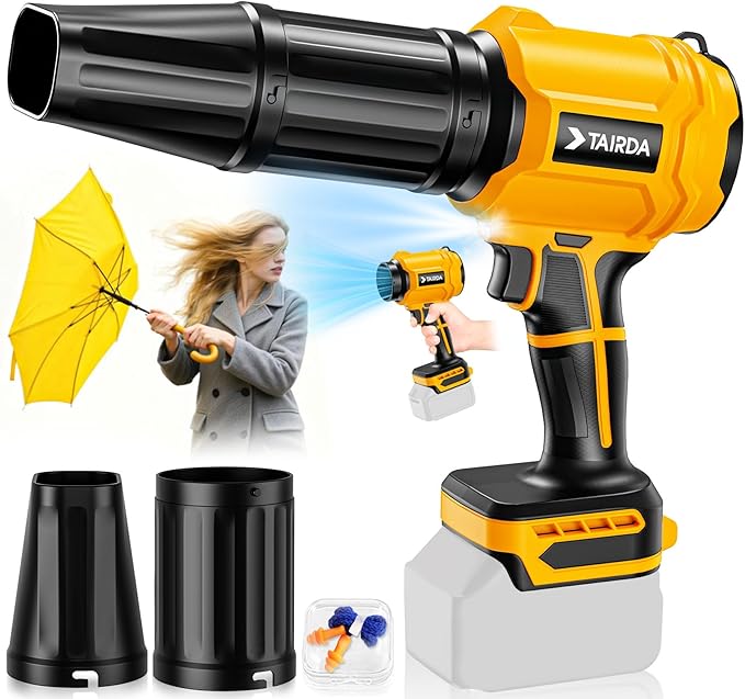 Cordless Leaf Blower Compatible for Dewalt 20V Battery(NO Battery) Mini Turbo Jet Blower with 2 Nozzles Lightweight &amp One-Hand Use for Patio Garage Yard Shop Cleaning Car Dryer(Tool Only)