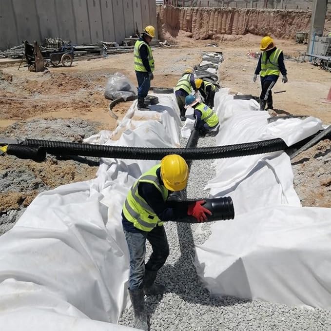 1pc 5oz. Engineered Fabrics for Drainage and Landscaping - Weed Barrier for Driveway Stabilization and Erosion Control(White1.5mx55m/4.9ftx180ft)