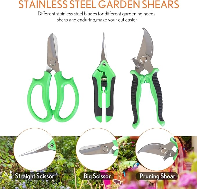 Bonsai Tools Kit 20 Pcs Garden Tools Set for Starters Gardening Gifts for Women Men Includes Bonsai Wire Kit Plant Mat Pruning Shears Bonsai Scissors Succulent Tools in Leather Storage Bag