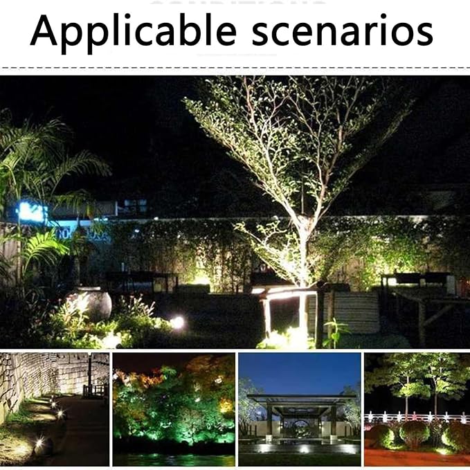 Outdoor LED Spotlight High Power COB Round Landscape Lights AC IP67 Waterproof Tree Light Landscape Lighting 180° Adjustable BracketYellow-10W()