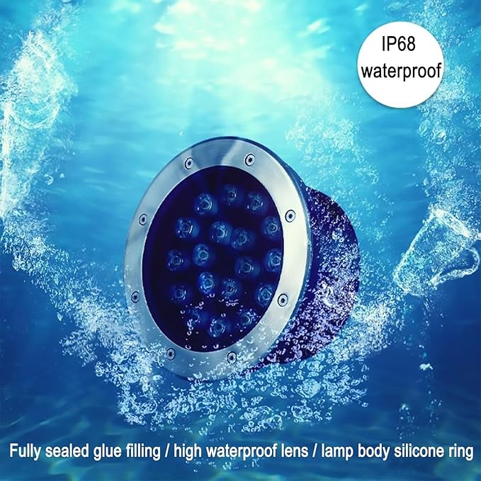 Outdoor Buried Lights - LED Underwater Light AC 24V Low Voltage Embedded Spotlight IP68 Waterproof Water Landscape Light for Underwater Decorative LightingRgb-6W